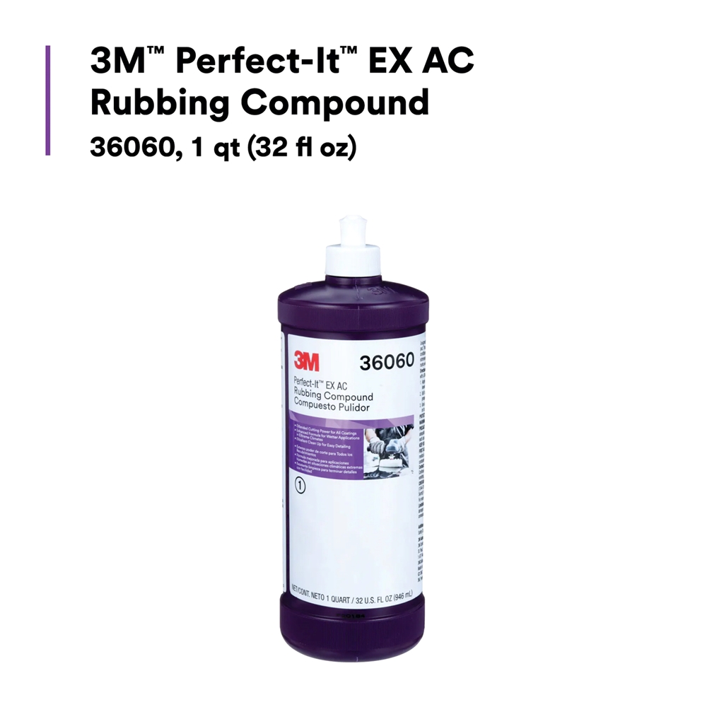 3M Perfect-It EX AC 36058 60455102230 Rubbing Compound, White, 8 ounce