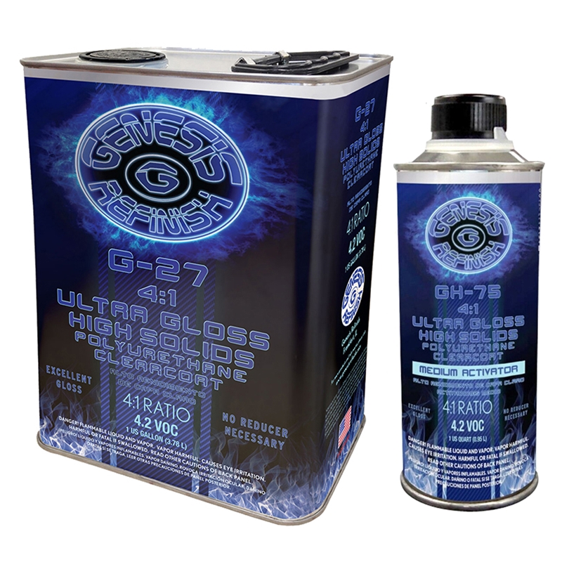 Genesis Refinish G-27 Super Gloss High Performance Polyurethane Clearcoat 4:1 Gallon & GH-75 Medium Activator Quart Kit