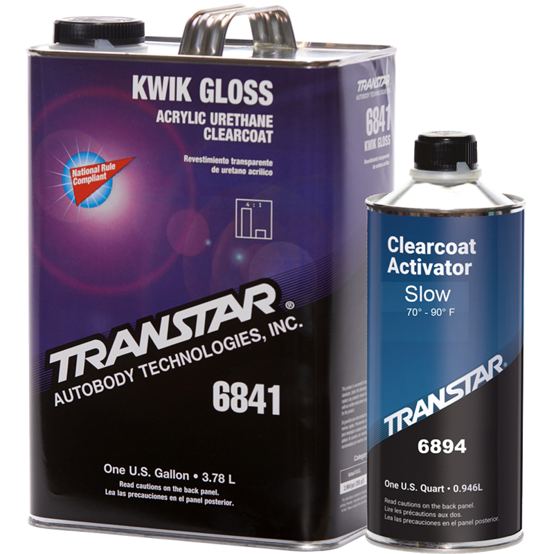 Transtar 6841 Kwik Gloss 4:1 Acrylic Clearcoat Gallon & 6874 Slow Activator Quart Kit