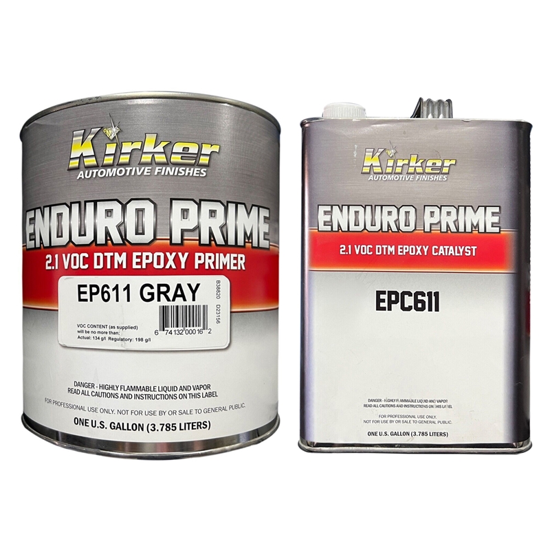 Kirker 2.1 VOC DTM Gray Epoxy Primer & Catalyst 2 Gallon Kit - EP611-EPC611