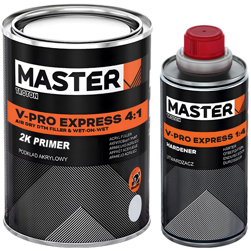 MASTER Primer Sealer 4:1 Dtm Kit (0.8 Lt. Primer & 0.2 Lt. Hardener  - Black - 13654