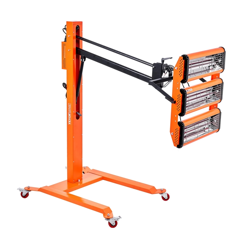 VEVOR 3300W Infrared Car Curing Lamp – Auto Heating, 1–60 Min Timer, 8.61 sq.ft Baking Area, Paint Dryer & Spray Booth Heater with Bracket