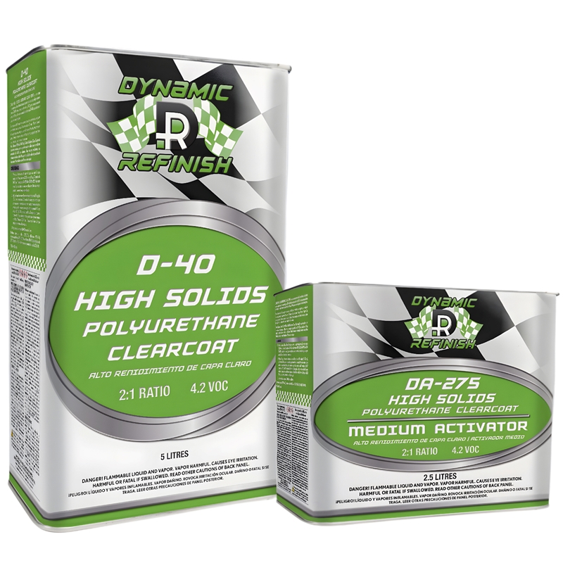 Dynamic R Refinish D-40 High Solids Polyurethane Clearcoat 2:1 Kit with Medium Activator - D-40-DA-275