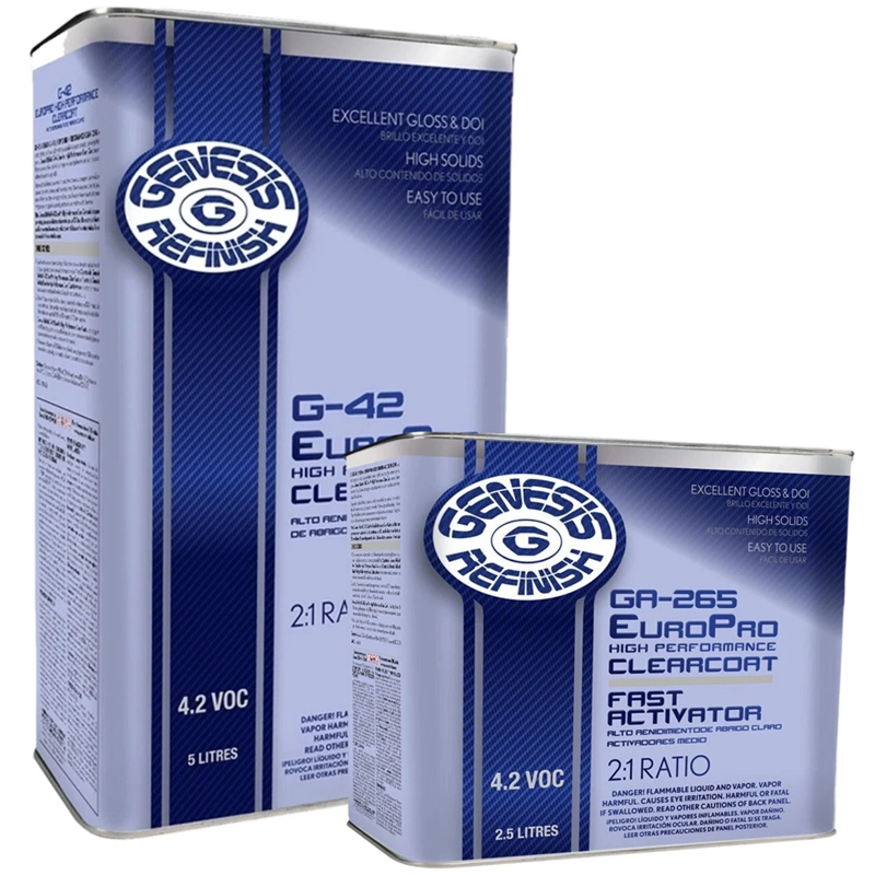 Genesis Refinish 2:1 Europro High Performance Clearcoat 5 Liter & GA-275 Medium Activator 2.5 Liter Kit