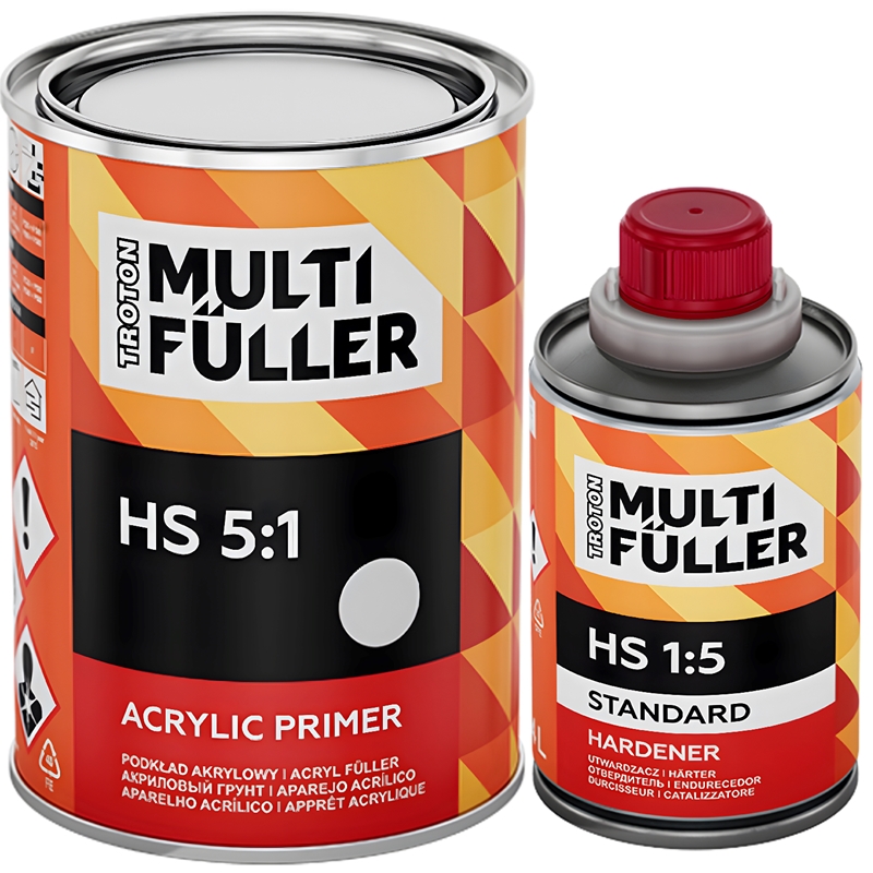Troton 5:1 Acrylic Primer Kit (0.8 Liter Primer & 0.16 Liter Hardener) - Grey - 2243