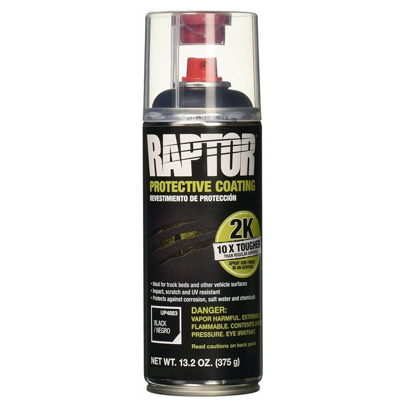 U-Pol Raptor 2K Black Bedliner 400Ml Aerosol