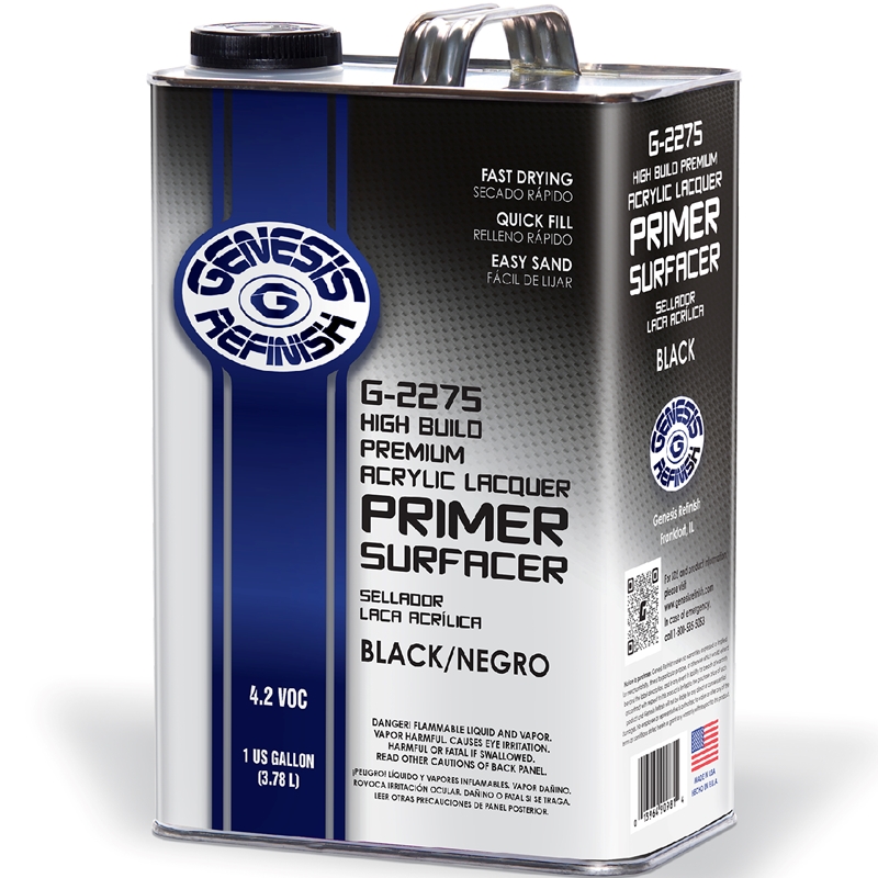Genesis Refinish High Build Premium Black Lacquer Primer Gallon - G-2275