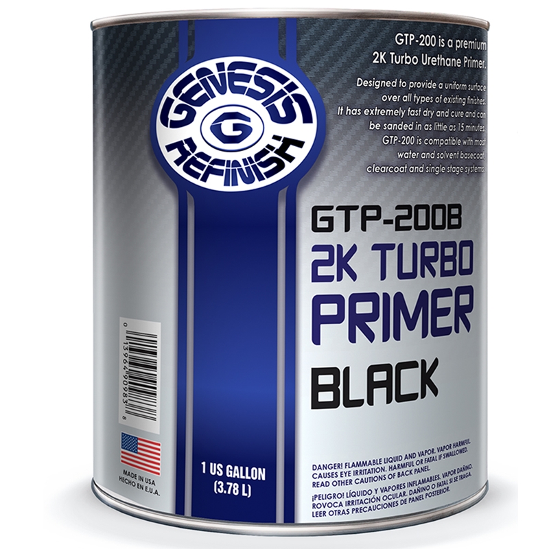 Genesis Refinish 2K Turbo Primer Black Gallon - GTP-200B