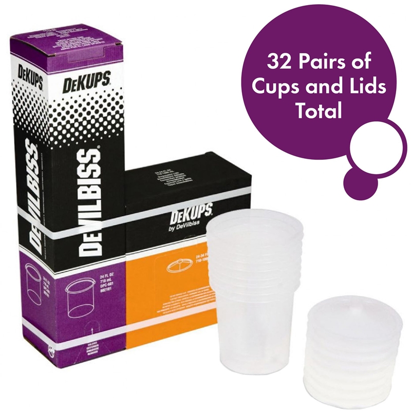 Devilbiss 24 Oz. Disposable Cup & Lid-DPC-601